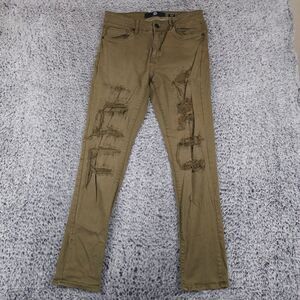 Jordan Craig Jeans Mens 32x31 Green Skinny Distressed Casual Urban Stretch